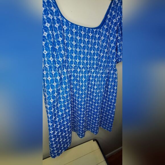 Rhode Eyelet Mini Babydoll Dress Blue With pockets Size XXL - Picture 8 of 16